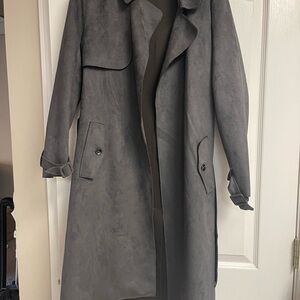 Classic Grey Trench Coat - Women's Long Coat